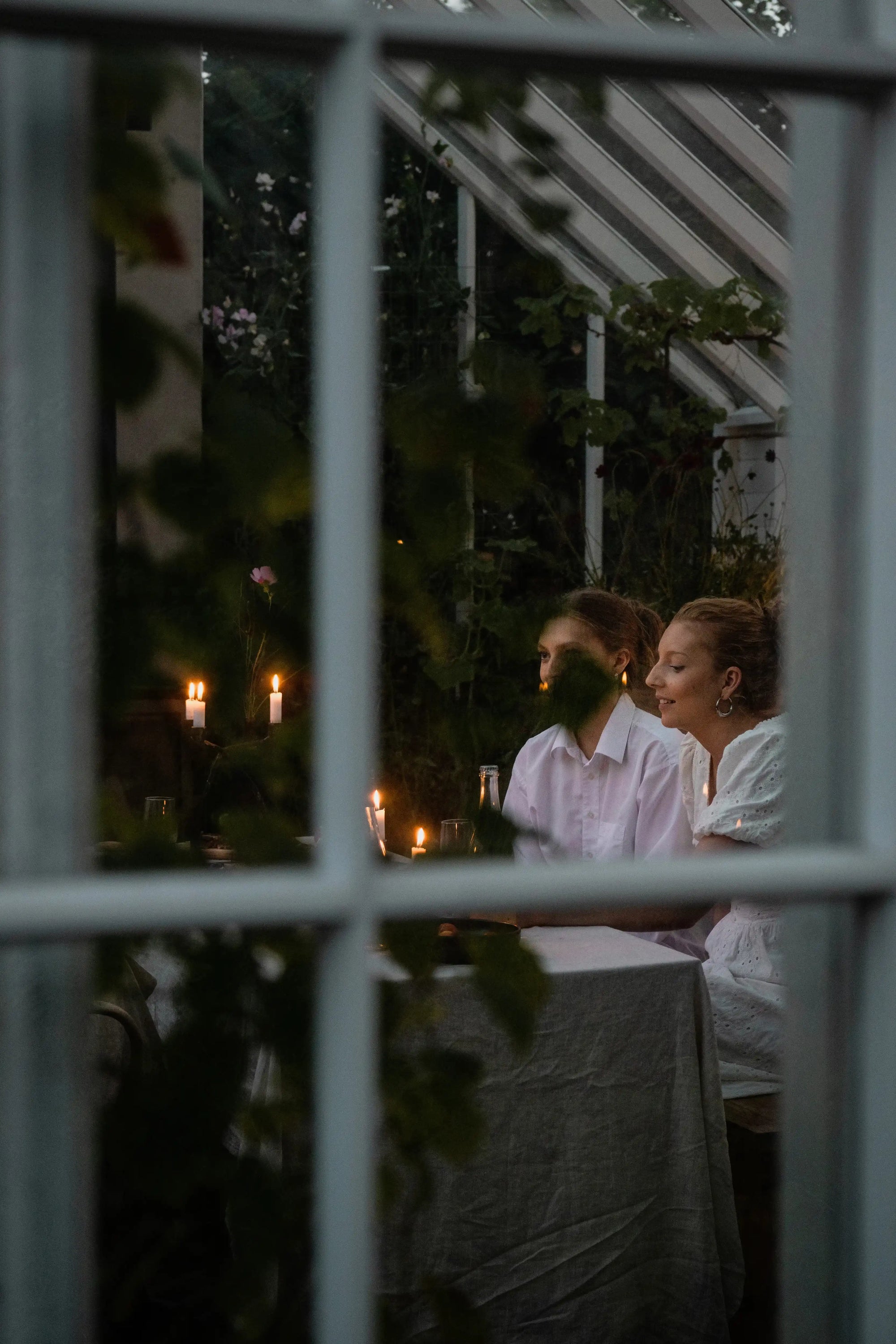 kväll i växthus och orangeri i trä