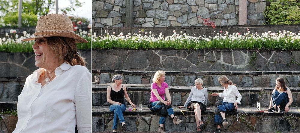 Gänget som planterar på Millesgården.